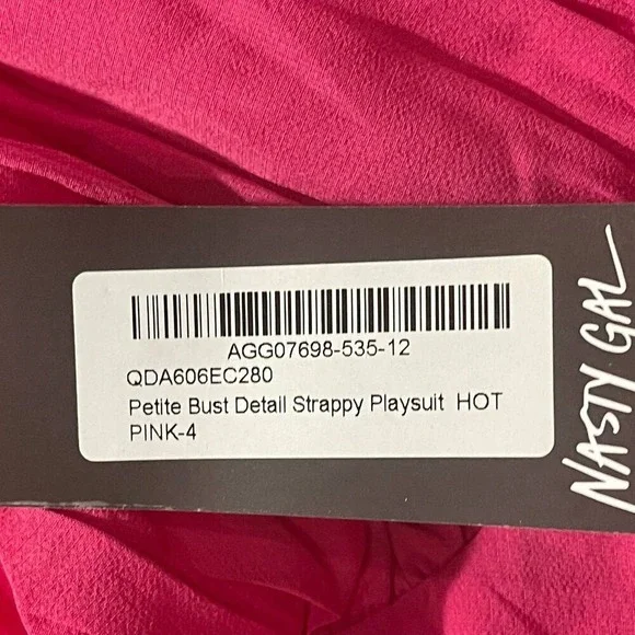 SPRING SALE! NWT Nasty Gal Petite Bust Detail Strappy Playsuit  Size 0 - Picture 5 of 7